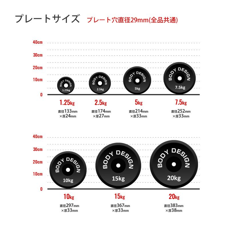 ラバープレート 20kg（2枚セット） | ボディデザイン