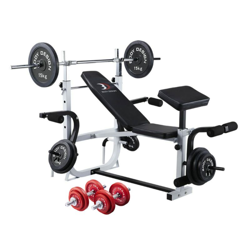 レッドホームビルダーパック / ラバーバーベルセット100kg